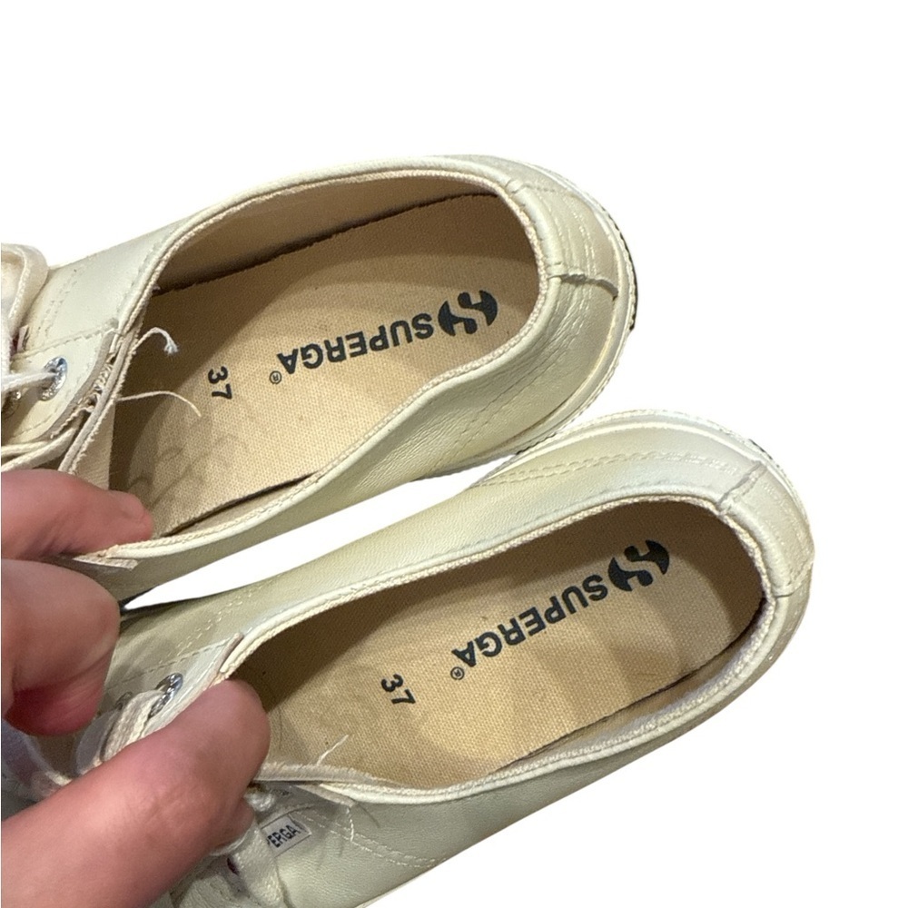Superga Women's Off-White Canvas Sneakers - Picture 6 of 7